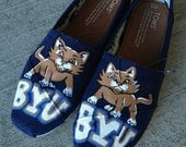 BYU college hand painted toms
