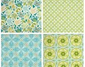 Blue Wonderland  - Custom Toddler Bedding - Fitted Sheet, Flat Sheet and Standard Pillow Case