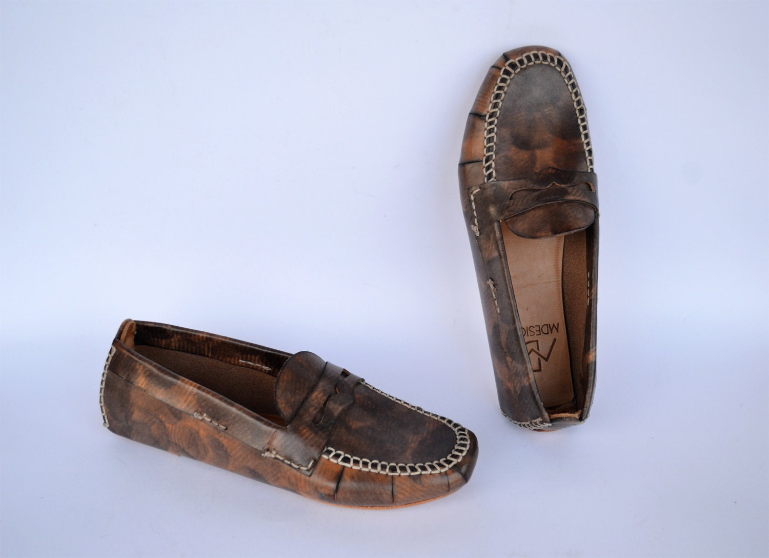 Handmade Curried Leather Loafers