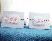 Boss Coworker Four Simple Elegant Embossed Heart Valentine Day Card Hand Stamped