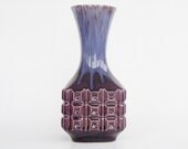 MCM Eckhardt & Engler vase 2095/20 West German art pottery FAT LAVA Scheurich era purple lavender blue geometric design midcentury modern