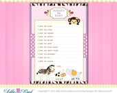 Cocalo Jacana Wishes for Baby Shower Wish and Advice Card Printable DIY - ONLY digital file - you print
