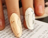 Silver and Gold Tone Alloy Finger Nail Ring Surface has High-Heeled Shoes Shape Fashion Ring