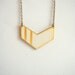 White&Gold Chevron Necklace, Wood Chevron Necklace,Geometric Jewelry