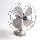 Vintage Industrial Fan, Silver, Chrome, Kenmore, Desk, Table Fan