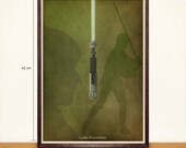 Luke Skywalker Lightsaber A3 Poster - Star Wars