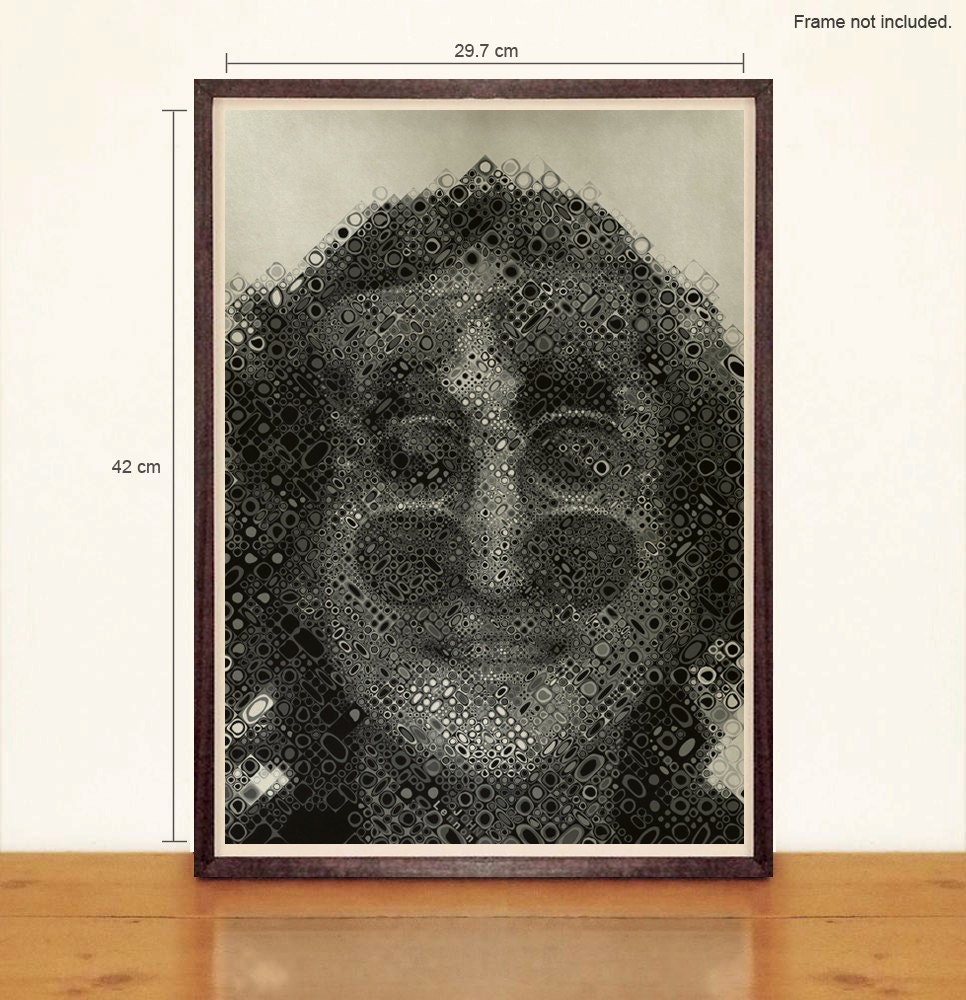 John Lennon A3 Poster - Chuck Close Inspired