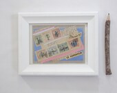 Collage, Unique Collage, Original Wall Art, French Decor, Vintage Stamps