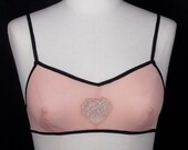 Bra Valentine pink chiffon silk with heart lace