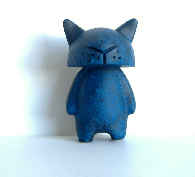 Kolya Russian Blue Cat - Feline resin figure - hand made and painted cat