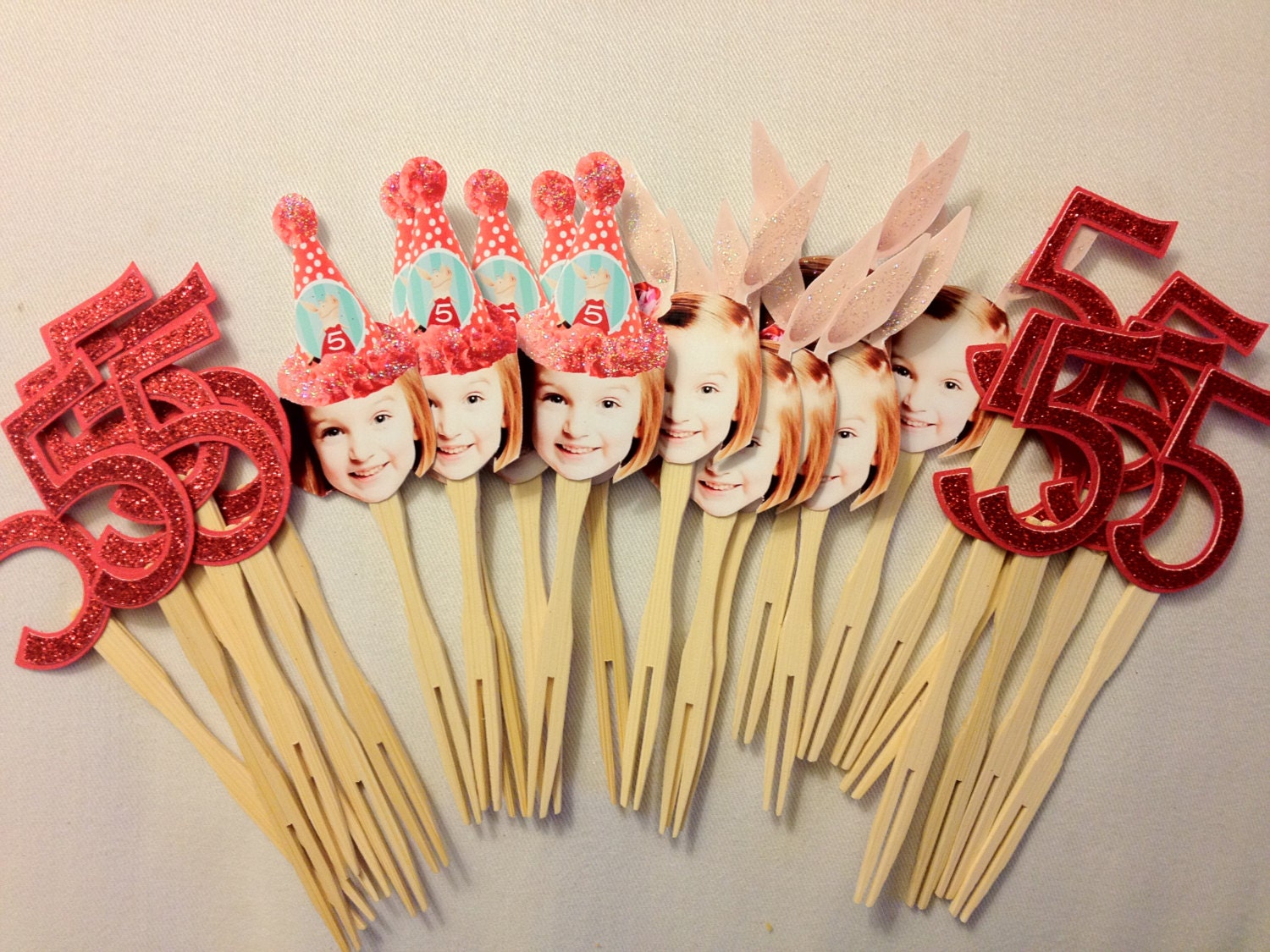 Combination birthday photo cupcake topper package deal