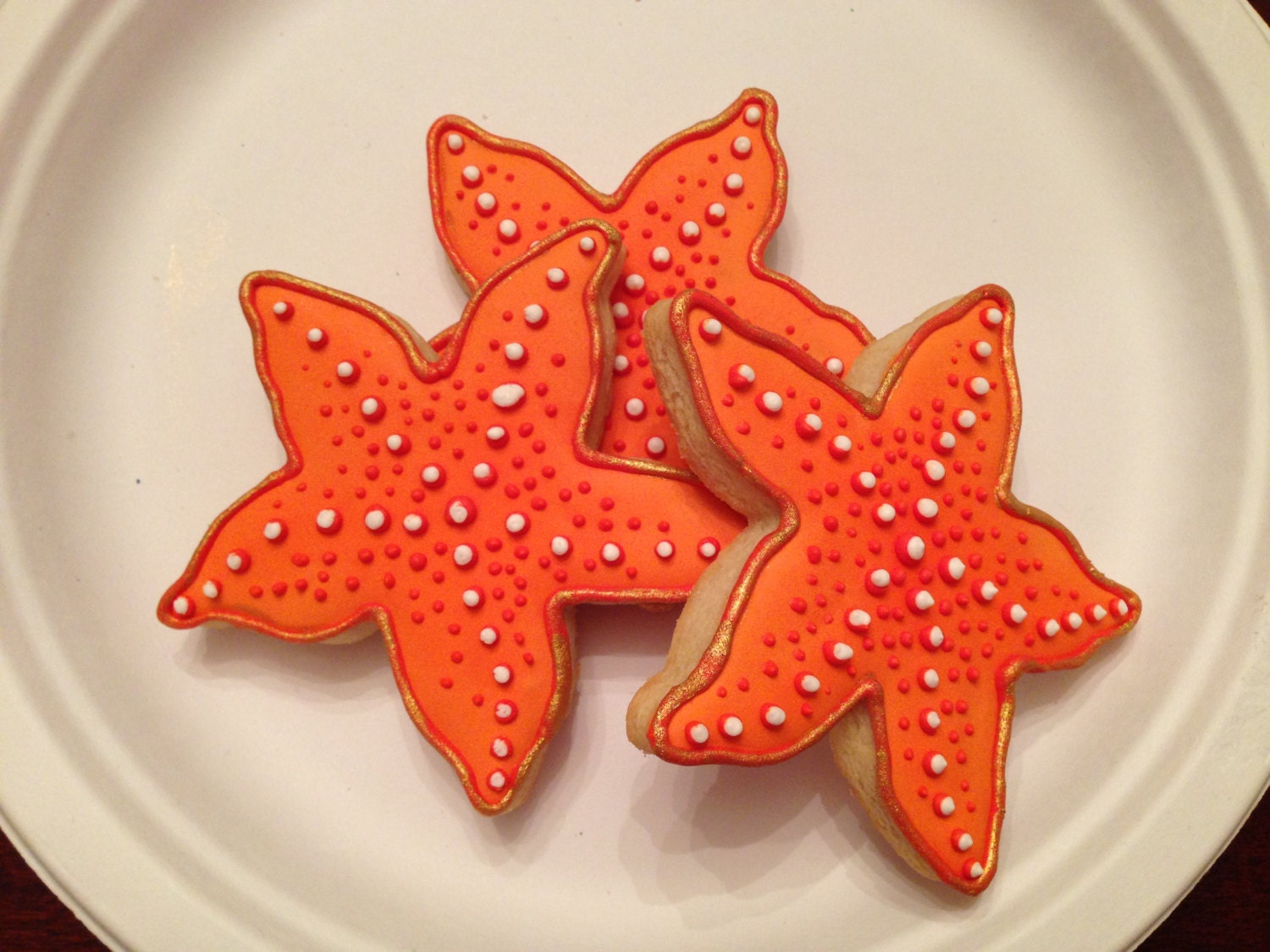 Starfish Hand Decorated Sugar Cookie - 1/2 dozen