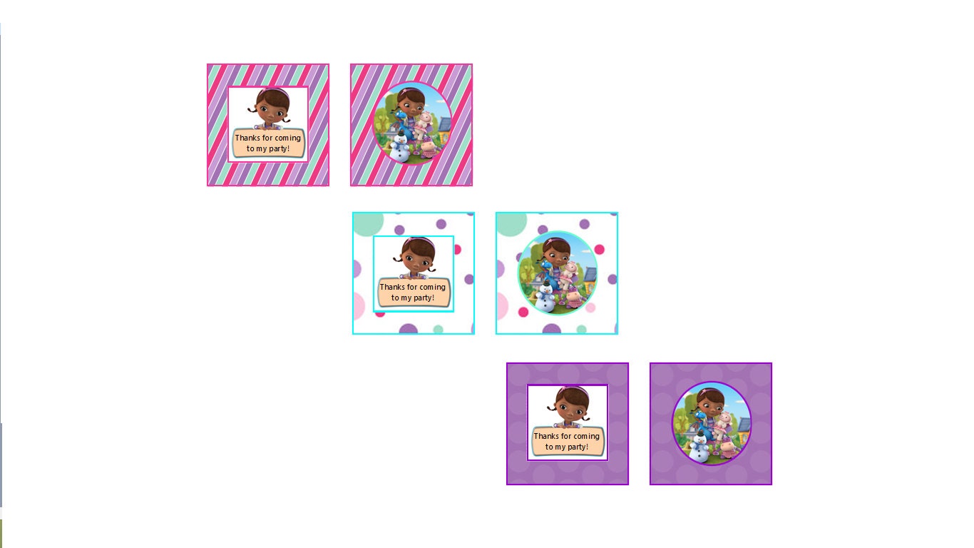 Doc McStuffins Birthday Party Favor Tags or Cupcake Toppers PDF Il_170x135