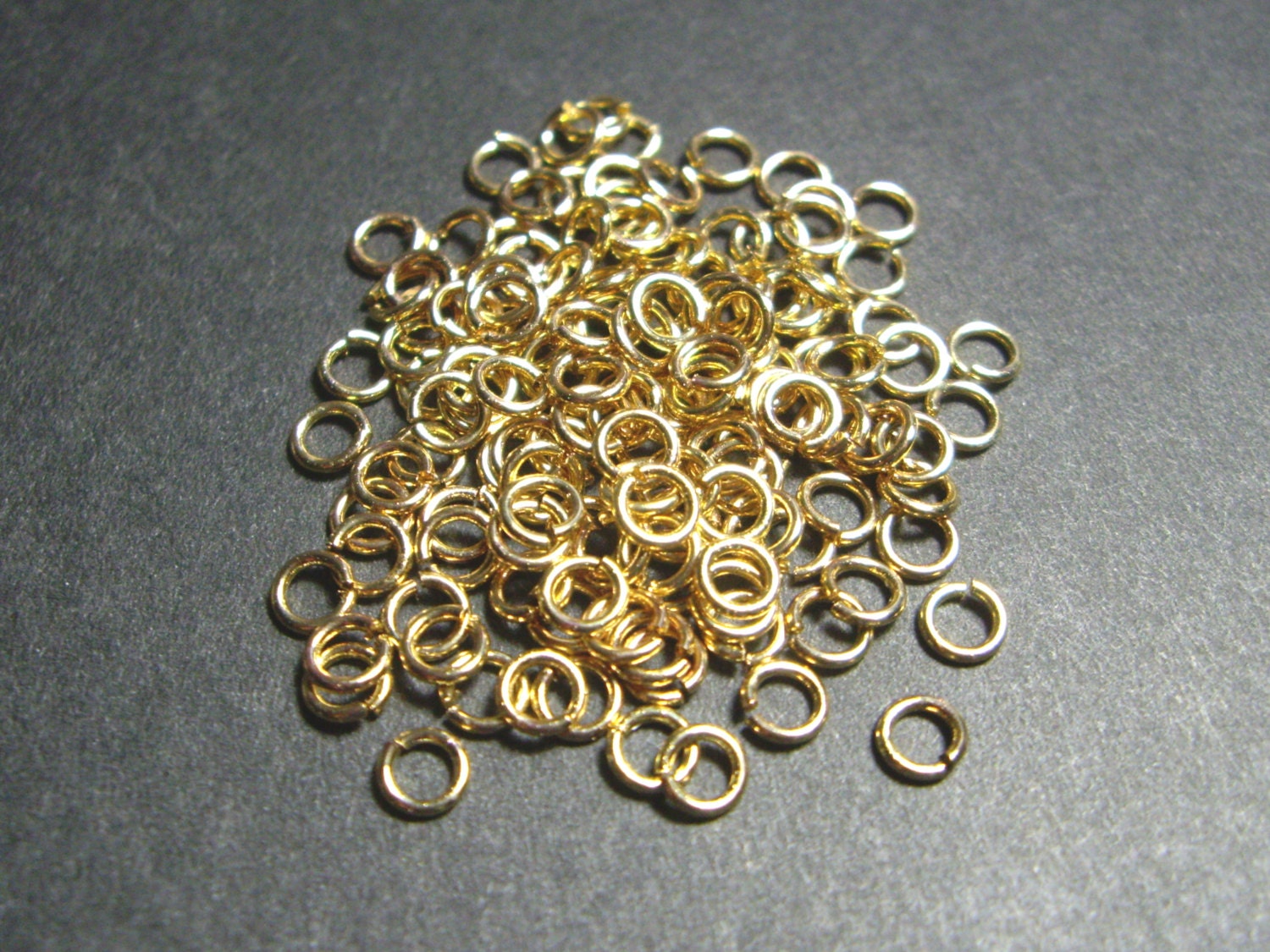 Gold Plated Open Round Jump Ring Findings,22 Gauge,6mm,100 Pcs