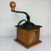Vintage Wood and Cast Iron Hand Crank Coffee Grinder