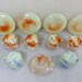 11 Piece Vintage Miniature Akro Agate Swirl Assorted Child's Play Set