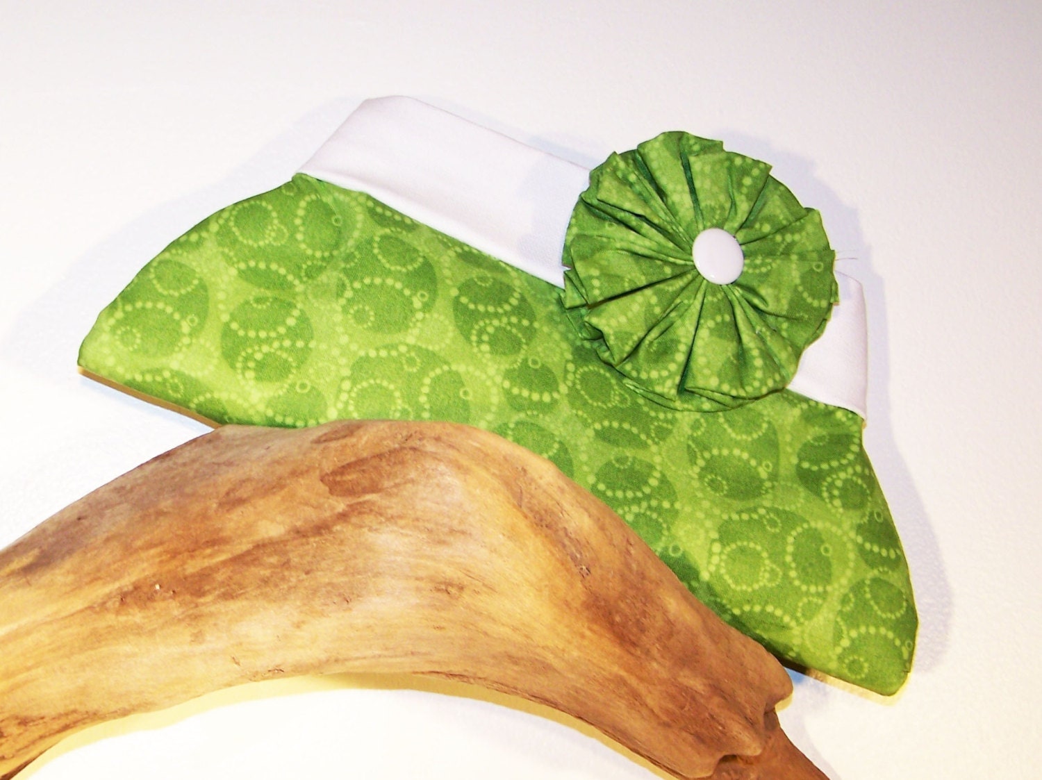 Green Clutch Purse with White