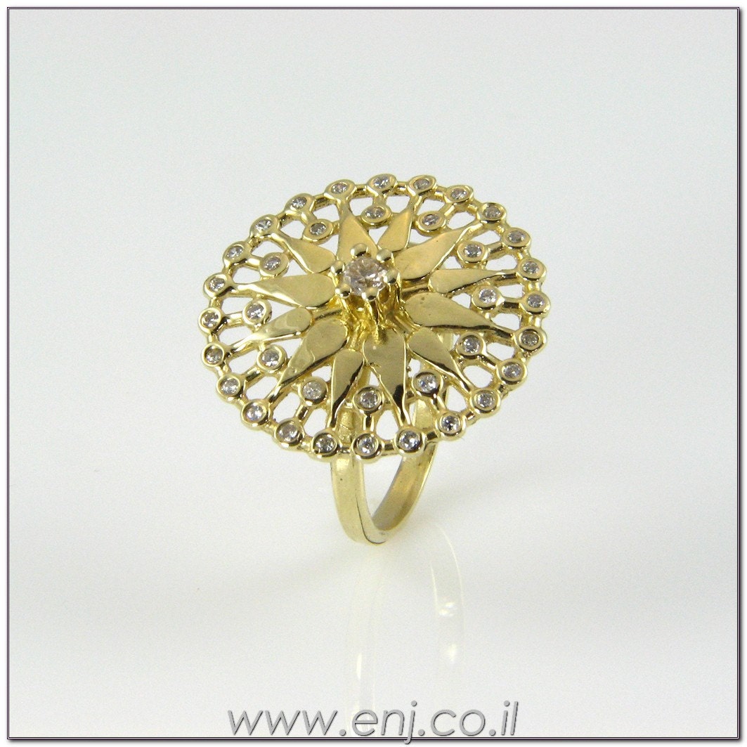 Diamond gemstones, 14K Gold Ring, Gifts For Her, Handmade Engagement, Wedding Band, Gifts, white stone, wife, Birthstone,