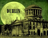Dublin Pop Art - Retro minimalist digital art poster print 11"x17"- Vintage Ireland illustration travel print poster.