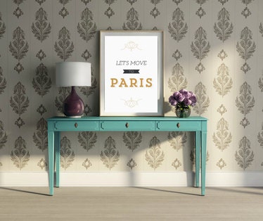 Typography Print, Quote Print, Paris Poster, Black Gold, Shabby Chic Decor, Wall Decor, Paris Art - Let's Move to Paris(12x18)