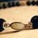 Vintage Crystal Sterling Silver Black Glass Beads Mother of Pearl and Briolette Amethyst Czech Crystals Necklace