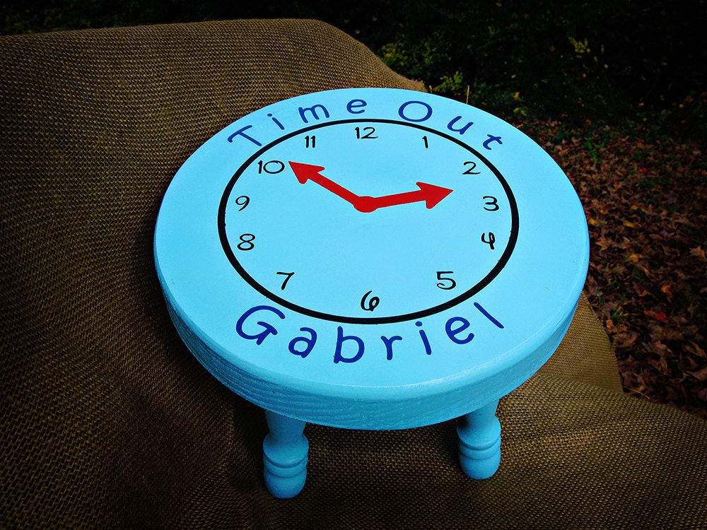 Childs Stool Personalized Time Out Wooden Bench Naughty Chair