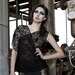 LACE / flocked tulle and mesh BLOUSE,top tank shirt, black, stretchy asymmetric dark gothic punk elegant minimal gift