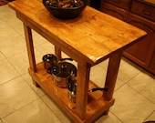 KITCHEN ISLAND Unique Primtiques Multi Functional Tall Paprika Stained Table Planter Craft Bench Custom Made Sizes Colors Upon Request