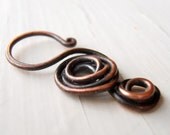 Deco Rose Clasp -  antique copper handmade clasp, 1mm (18g) wire