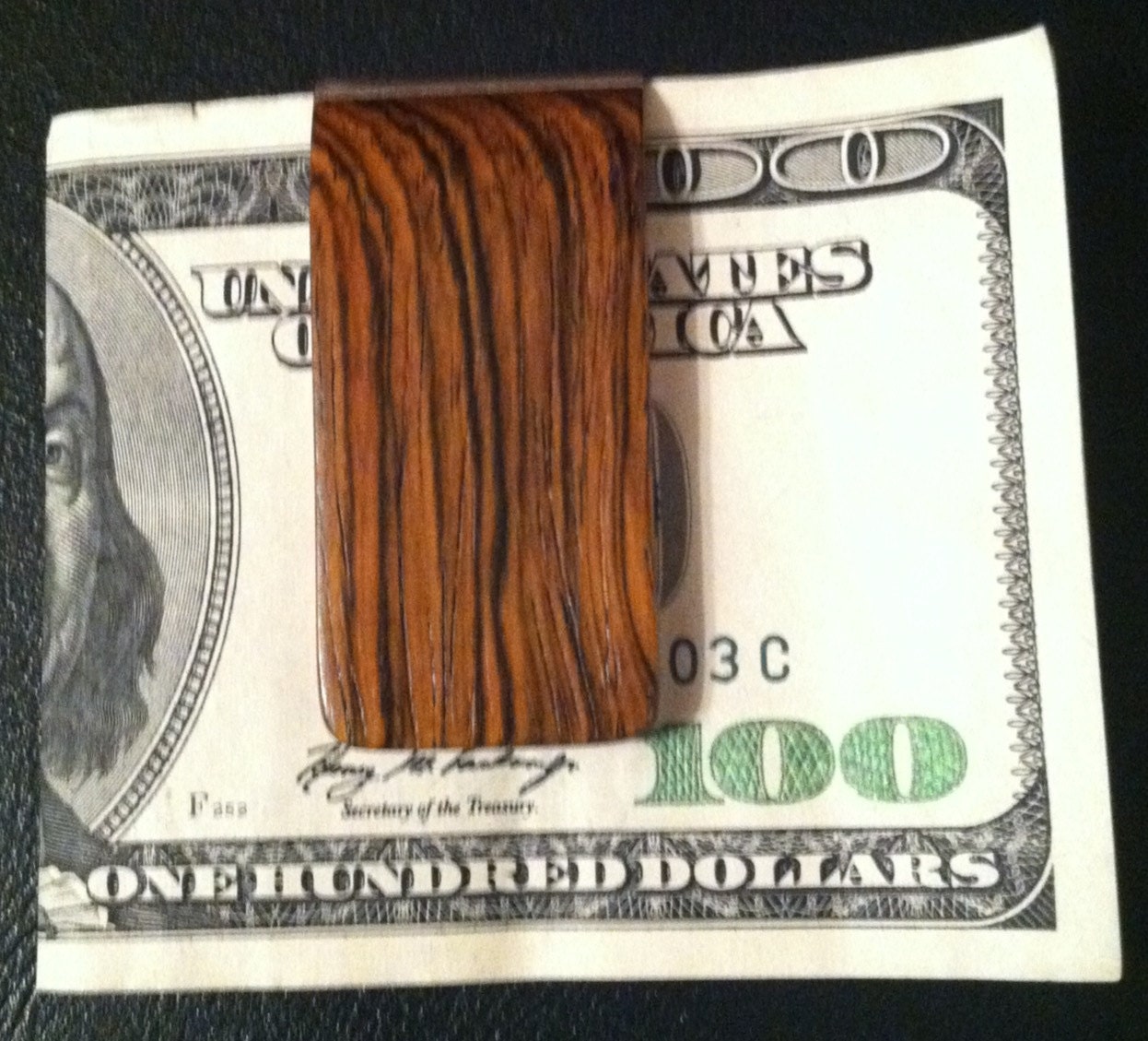 Handmade Wood Money Clip Rosewood