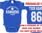 w/r DADDYS mommys rangers  fan baby infant toddler onesie t-shirt  personalized custom jersey texas clothes t shirt gear