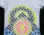 Geometric Tshirt Graffiti - Mayan Dreamthrower - Women's Medium - Trippy Shirt