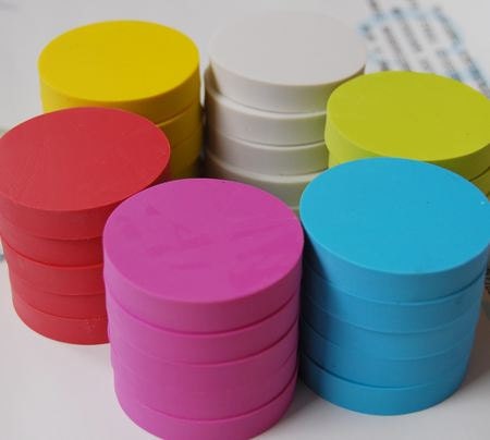 Set of 6 Assorted Color Round Rubber Stamp Carving Blocks for DIY own stamps - 5cm