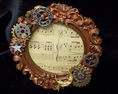 Steampunk Moon and Stars Upcycled Picture Frame