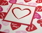 Embroidered heart Sweet Tart card Valentine card Wedding card Birthday card