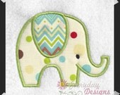 Elephant Applique' Machine Embroidery Applique' Design