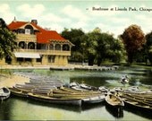 Lincoln Park Boathouse Chicago Illinois Vintage Postcard (unused)
