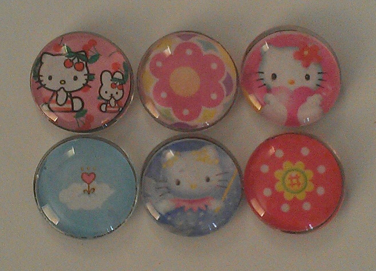 Hello Kitty Glass Magnet Set - Set of 6