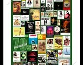 MOVIES of the 70s / Collectible Collage Art / 13"x19" (330x483mm) Large Wall Print / Educational / Retro Nostalgic / Green -Multicolor