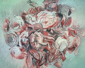Bouquet of roses - 8x10 - flowers - floral still life - digital print - home decor - shabby chic - provence