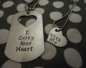 Customizable Dog Tag Necklace I Carry Your Heart With Me  - Hand Stamped Stainless Steel SHIPPED in 10-14 Days, SHIPPING TIME 3-5 Days