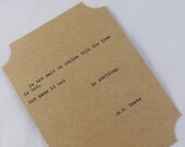 YEATS Quote Card-- Typed on Vintage Typewriter -- Inspirational Poetry Letterpress Typography