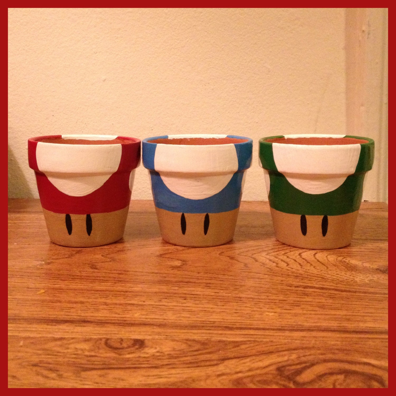 Super Mario Mushroom Planting Pots (Set of 3)