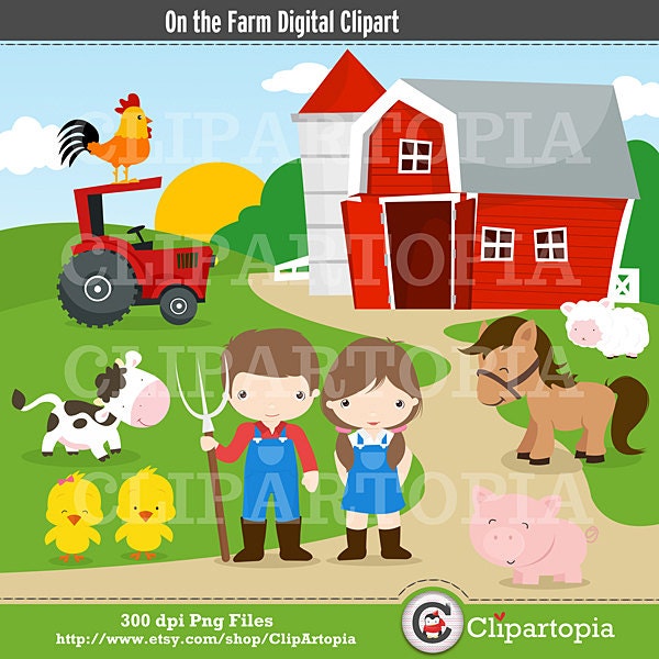 Farm Clipart / Barnyard Clipart / Farm Animals For Personal And Commercial Use Il_170x135