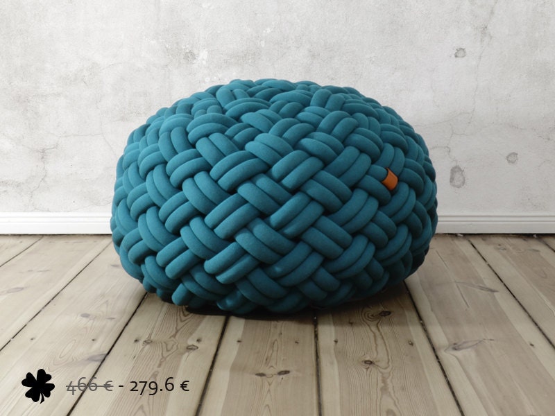 40% off - KNOTTY floor cushion 80x80x40 cm (petrol)