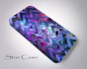 iPhone 4/ 4s and 5 Case - Cell Phone Cover - Galaxy Nebula Chevron iPhone 4 5 Hard Case- Geomteric Aztec Space iPhone Cover - Blue Tribal