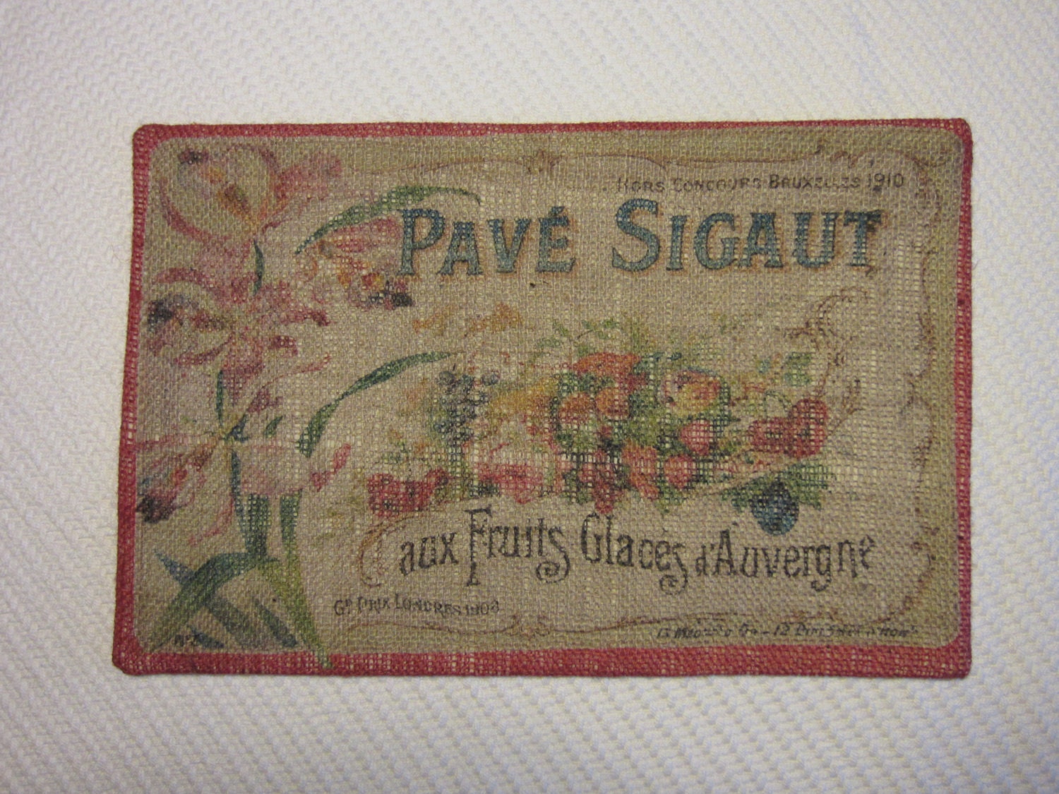 Color French Label Burlap Pillow Cover 12X18
