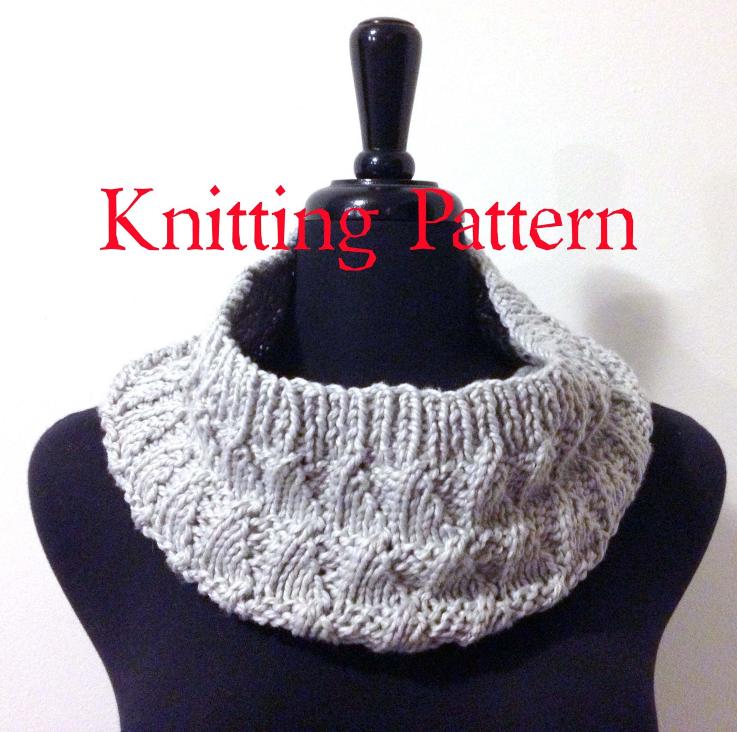 Knitting Pattern for Triangles or Shark Fins Cowl, PDF File Instant Download