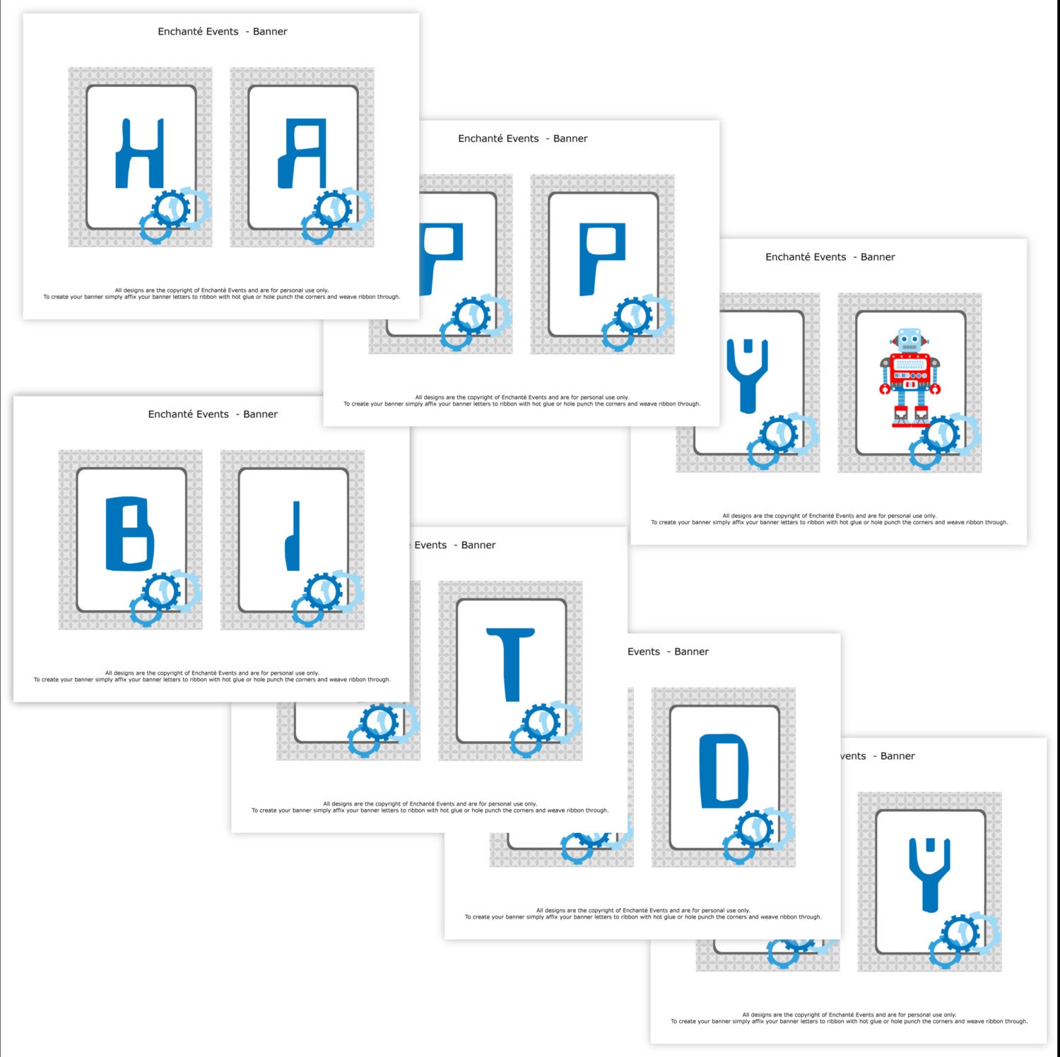 PRINTABLE Robot Birthday Banner Il_570xn