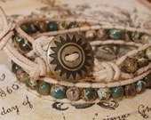 Leather Wrap Bracelet with Impression Jasper